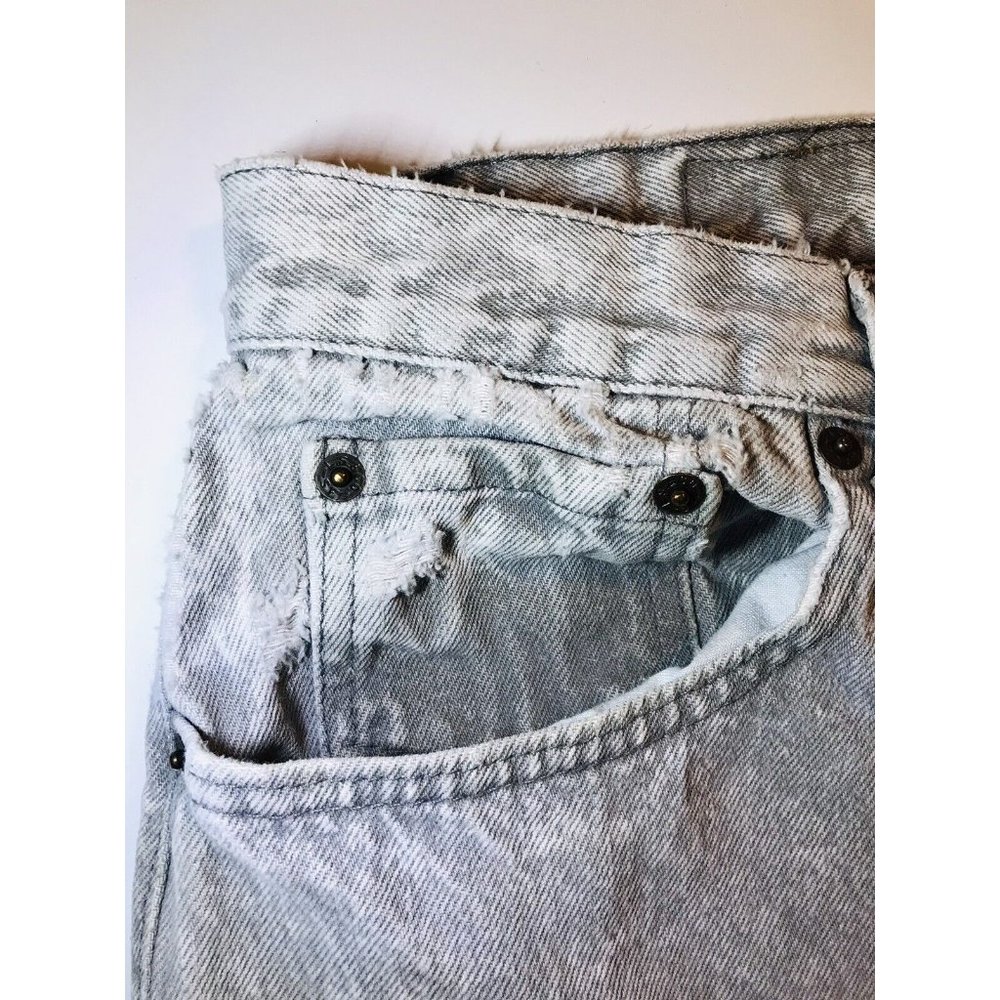 Vintage USA Levis Gray Acid Wash Mens 38x32 Button Fly Jeans Pants - Picture 4 of 10